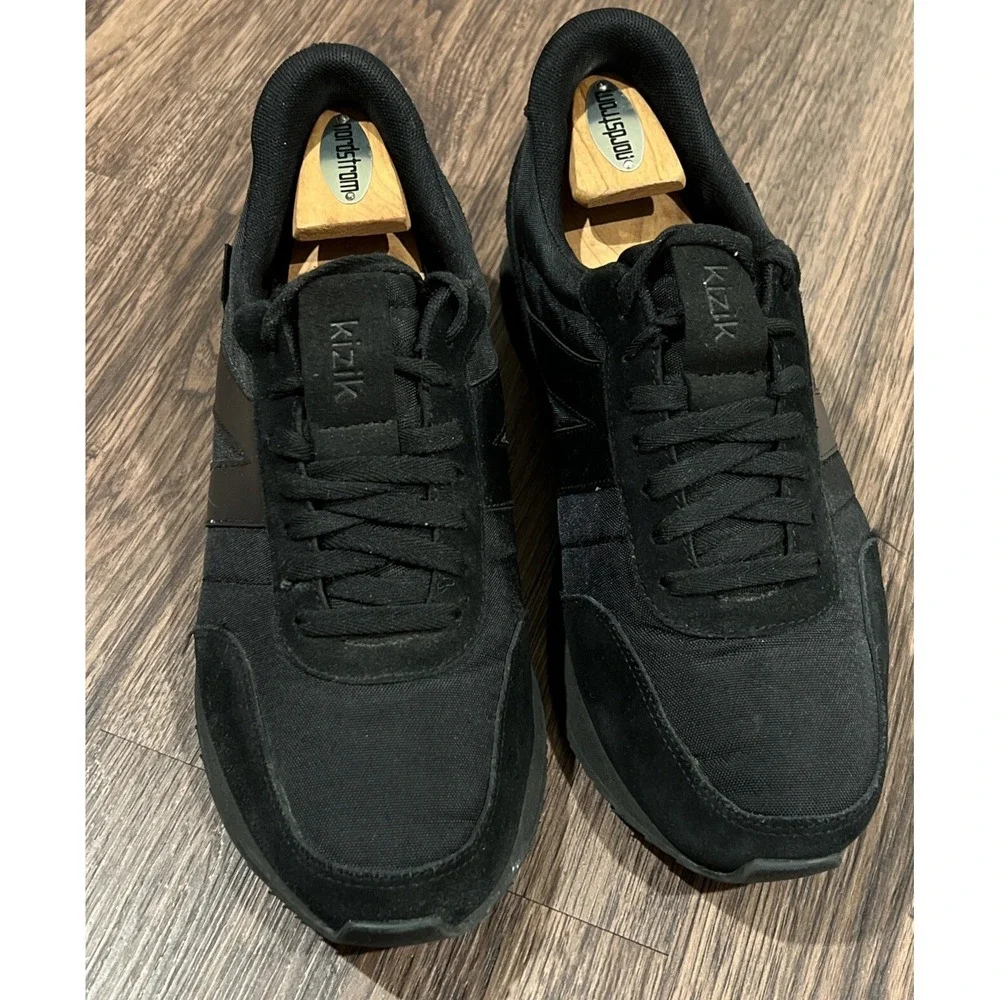 Kizik Milan Walking Shoes Sneakers Mens Size 10.5 Black Suede Casual Orthotic